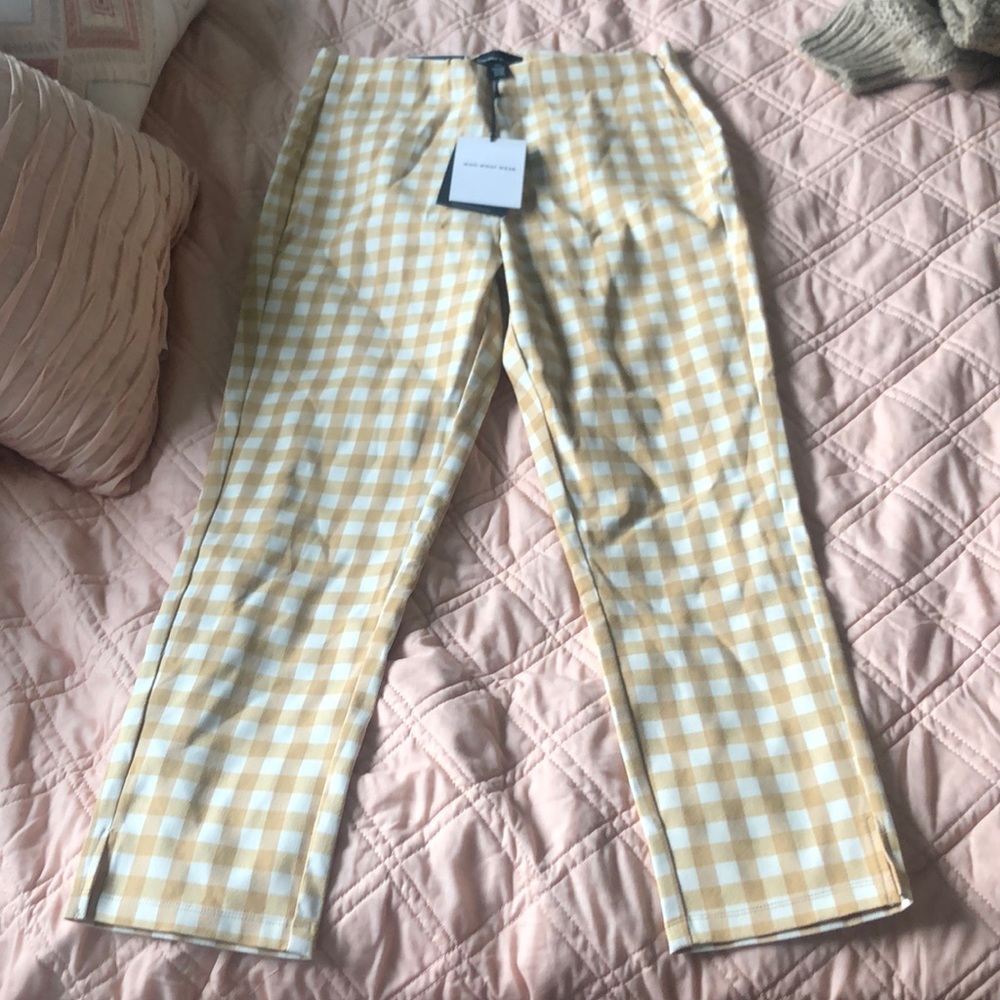 NWT Yellow checkered pants